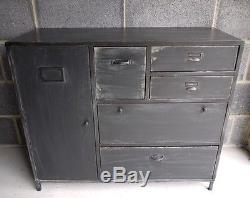 Industrial Vintage Antique Cabinet Cupboard Sideboard Unit Chest Of Drawers AA
