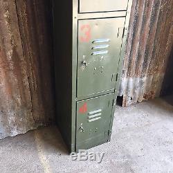 Industrial Vintage Lockers Upcycled Factory Funky Retro 4 Door Workshop Person