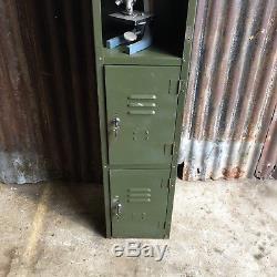 Industrial Vintage Lockers Upcycled Military Funky Retro 2 Door Workshop Shelves