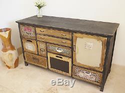 Industrial Vintage Style Cabinet Bank of Mixed Drawers