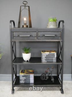 Industrial Vintage Style Metal Rustic Cabinet Shelf Bookcase Cupboard Sideboard