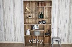 Industrial Vintage Style Rustic Pine Crate Storage Unit Sideboard Bookcase