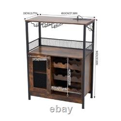 Industrial Wine Storage Cabinet Coffee Bar Station with RPG LED Light & Socket