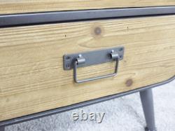 Industrial Wooden & Metal Rustic Bedside Cabinet Chest of Drawers Storage Unit