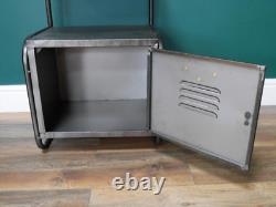 Industrial Wooden & Metal Rustic Bedside Cabinet Chest of Drawers Storage Unit