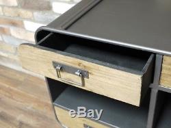 Industrial chest retro urban vintage 4 drawer wide chest sideboard cabinet
