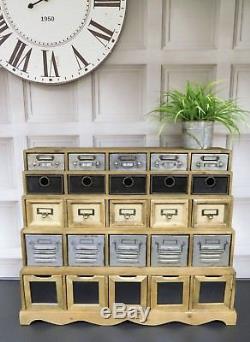 Industrial retro Vintage storage shelving unit wood cupboard chest of drawers