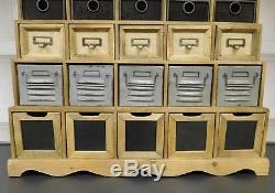 Industrial retro Vintage storage shelving unit wood cupboard chest of drawers