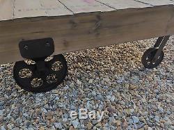 Industrial retro vintage style coffee table french antique metal wood rustic