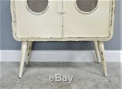 Industrial vintage retro cream metal sideboard Cupboard unit cabinet storage