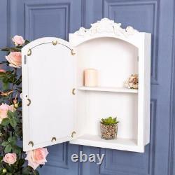 Ivory Ornate Wall Cabinet Wall Mounted Unit Display Rustic Shabby Vintage Chic