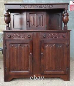 Jacobean Style Oak Court Cupboard / Sideboard / Credenza by Jaycee Furniture