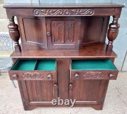 Jacobean Style Oak Court Cupboard / Sideboard / Credenza by Jaycee Furniture