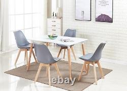 Jamie Dining Set with 4 Jamie Dining Chairs & Halo Wooden Table? Color Options