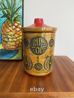 Jasba Large Rumtopf Rum Jar Kitchen Storage Mustard & Red Retro 502925 Vintage