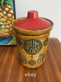 Jasba Large Rumtopf Rum Jar Kitchen Storage Mustard & Red Retro 502925 Vintage