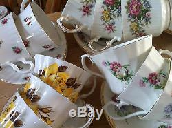 Job Lot 50 Pretty Vintage Tea Cups & Saucers- Ideal for use at Weddings
