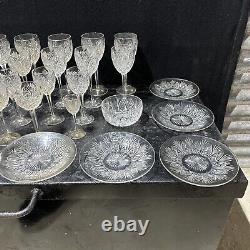 Job lot crystal glass 36 Pieces Rare Vintage/ Antique