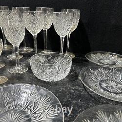 Job lot crystal glass 36 Pieces Rare Vintage/ Antique
