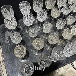 Job lot crystal glass 36 Pieces Rare Vintage/ Antique