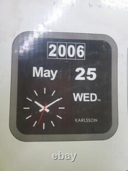 Karlsson Flip Calendar Wall Clock Silver Mini Flip Silver New Other