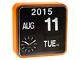 Karlsson Mini Flip Orange Clock Calendar Digital Stylish Designer Timepiece