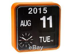 Karlsson Mini Flip Orange Clock Calendar Digital Stylish Designer Timepiece