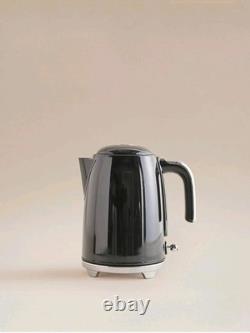 Kettle Toaster Microwave Air Fryer Kitchen Set Black Retro Stylish Vintage