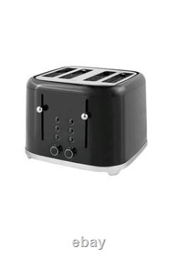Kettle Toaster Microwave Air Fryer Kitchen Set Black Retro Stylish Vintage