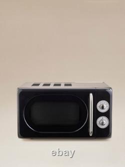 Kettle Toaster Microwave Kitchen Set Black Retro Stylish Vintage Essenti GIFT UK