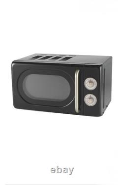 Kettle Toaster Microwave Kitchen Set Black Retro Stylish Vintage Essenti GIFT UK