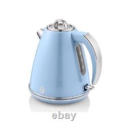 Kettle Toaster Microwave Matching SWAN Retro Blue Vintage Kitchen Set Elegant UK