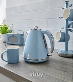 Kettle Toaster Microwave Matching SWAN Retro Blue Vintage Kitchen Set Elegant UK