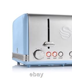 Kettle Toaster Microwave Matching SWAN Retro Blue Vintage Kitchen Set Elegant UK