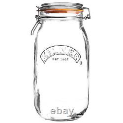 Kilner Clip Top Round Preserving Jars for Airtight Food Storage, Pickles & Jam