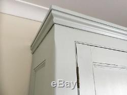 Kitchen Large Painted Vintage Narrow Solid Pine Larder Cupboard With Shelves