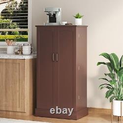 Kitchen Pantry Cabinet Cupboard with 2 Doors, Adjustable Shelves Standing, Storage