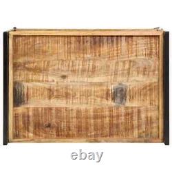 Kitchen Trolley Rolling Cart Tea Storage Solid Rough Wood Mango vidaXL