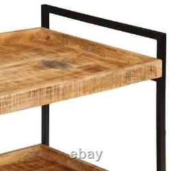 Kitchen Trolley Rolling Cart Tea Storage Solid Rough Wood Mango vidaXL