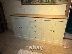 Kitchen Unit Sideboard Cabinet Solid Pine Painted Cream Cupboard Drawers 183 cm