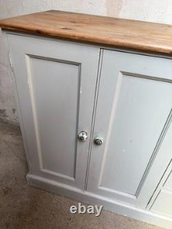 Kitchen Unit Sideboard Cabinet Solid Pine Painted Cream Cupboard Drawers 183 cm