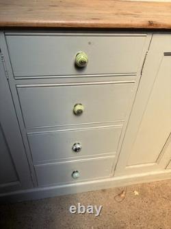 Kitchen Unit Sideboard Cabinet Solid Pine Painted Cream Cupboard Drawers 183 cm