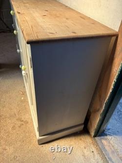 Kitchen Unit Sideboard Cabinet Solid Pine Painted Cream Cupboard Drawers 183 cm