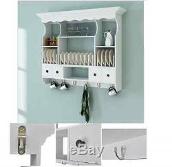 Kitchen Wall Cabinet Dresser Vintage Hanging Storage Cookware Unit Plates Rack