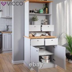 Kitchen display cabinet narrow sideboard kitchen shelf Bergamo white oak Vicco