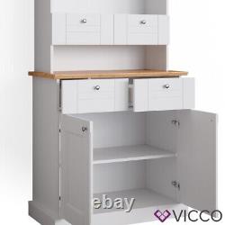 Kitchen display cabinet narrow sideboard kitchen shelf Bergamo white oak Vicco