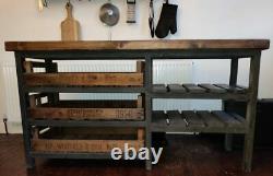 Kitchen island Solid wood Vintage Hand made Collection only Leeds (LS26)
