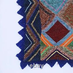 Knitted Diamond Throw Blanket Vintage 1970s Throw Sofa Armchair Wool Polyester