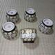 Kutani Ware Tea Cups Set Green Ceramic 5 Pieces Vintage Retro Kitchen