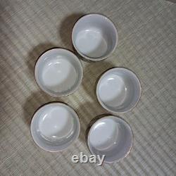 Kutani Ware Tea Cups Set Green Ceramic 5 Pieces Vintage Retro Kitchen